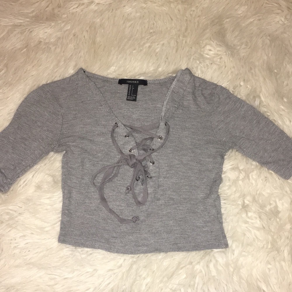 Forever 21 Lace-Up Crop Top